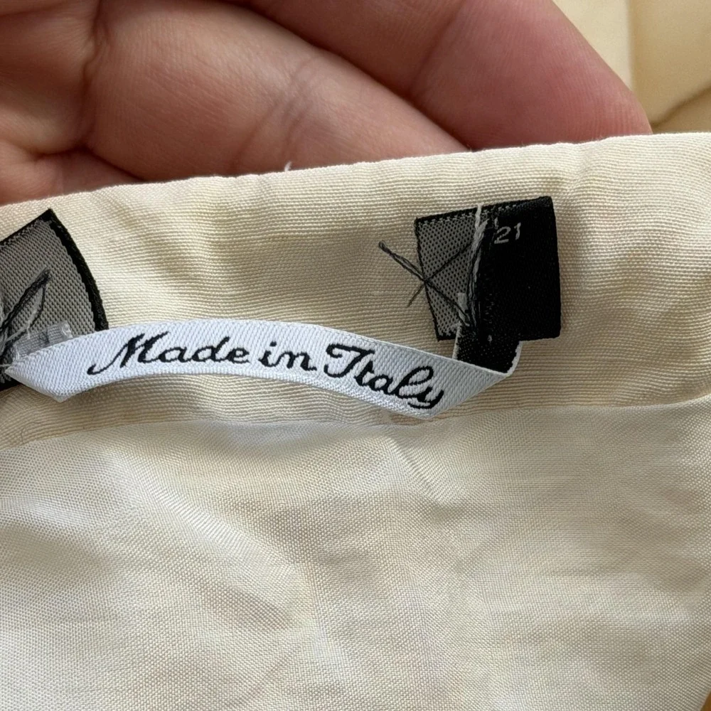 Vintage Max Mara Jacket Womens Large White Linen Silk Cropped Made‎ Italy Blazer